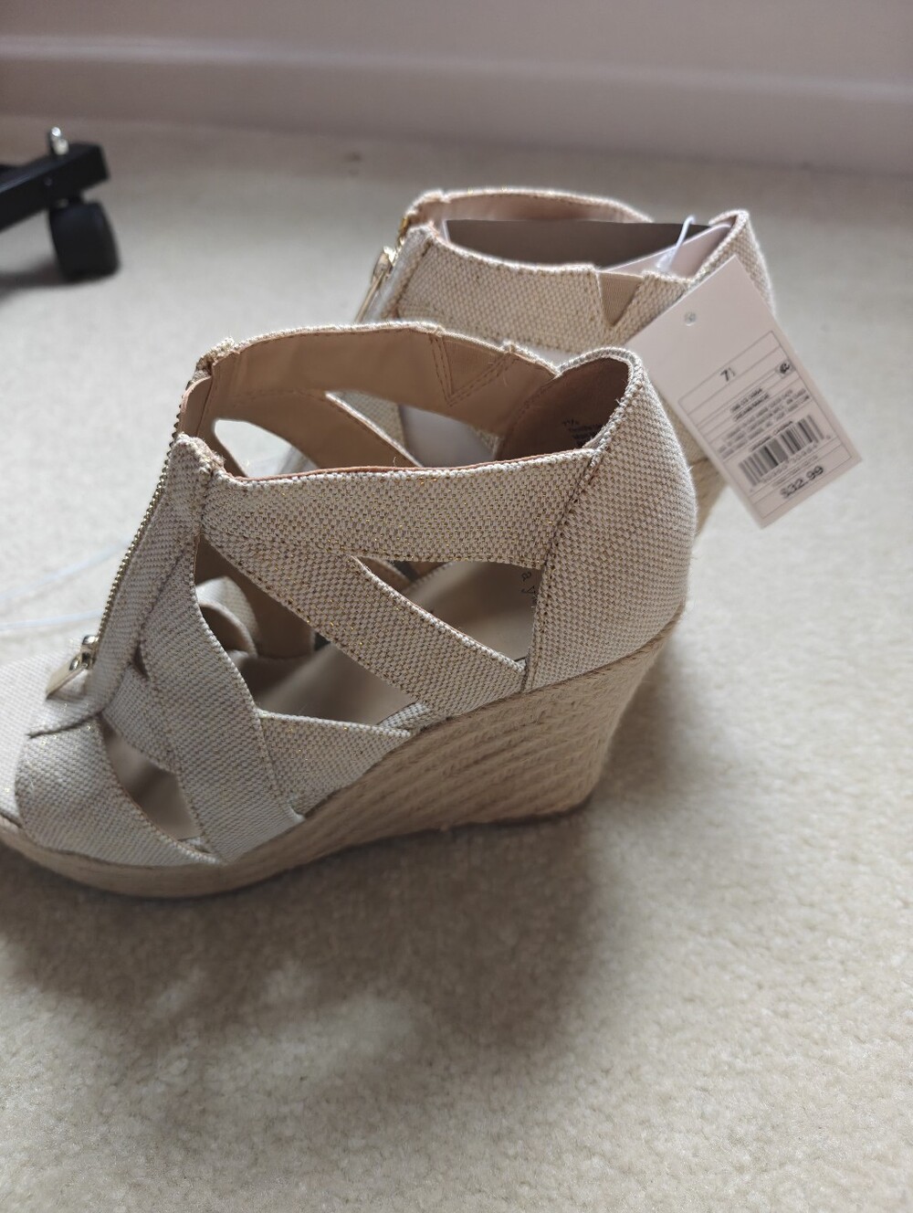 Target Neutral Espadrille Wedge Sandals with Front Zip